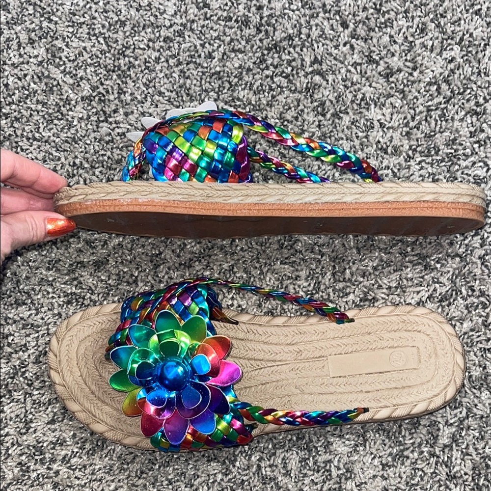 Womens Colorful Floral Sandals size 43 EUR / 11 US